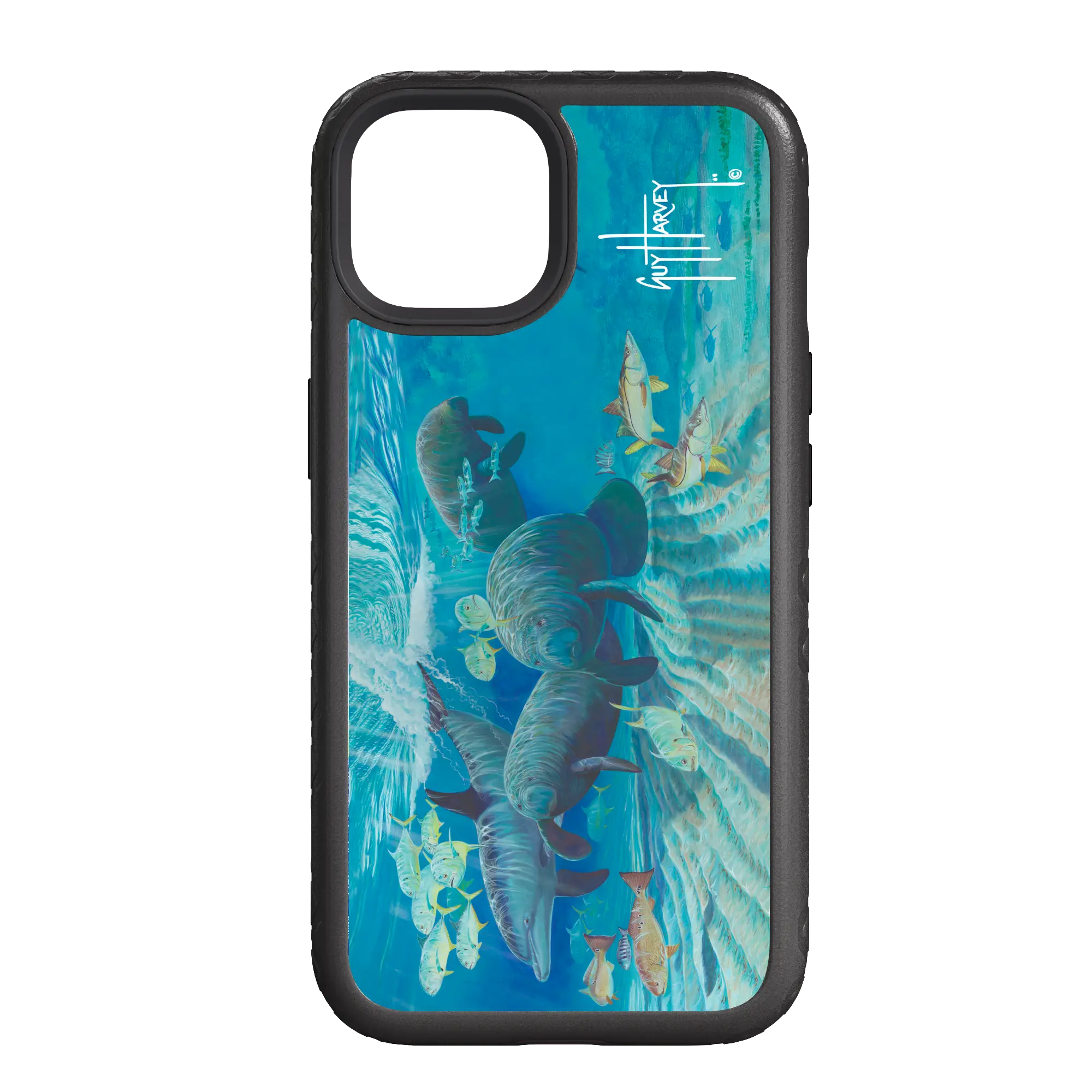 Guy Harvey Fortitude Series for Apple iPhone 14 Pro - Manatee Pass - Custom Case - OnyxBlack - cellhelmet