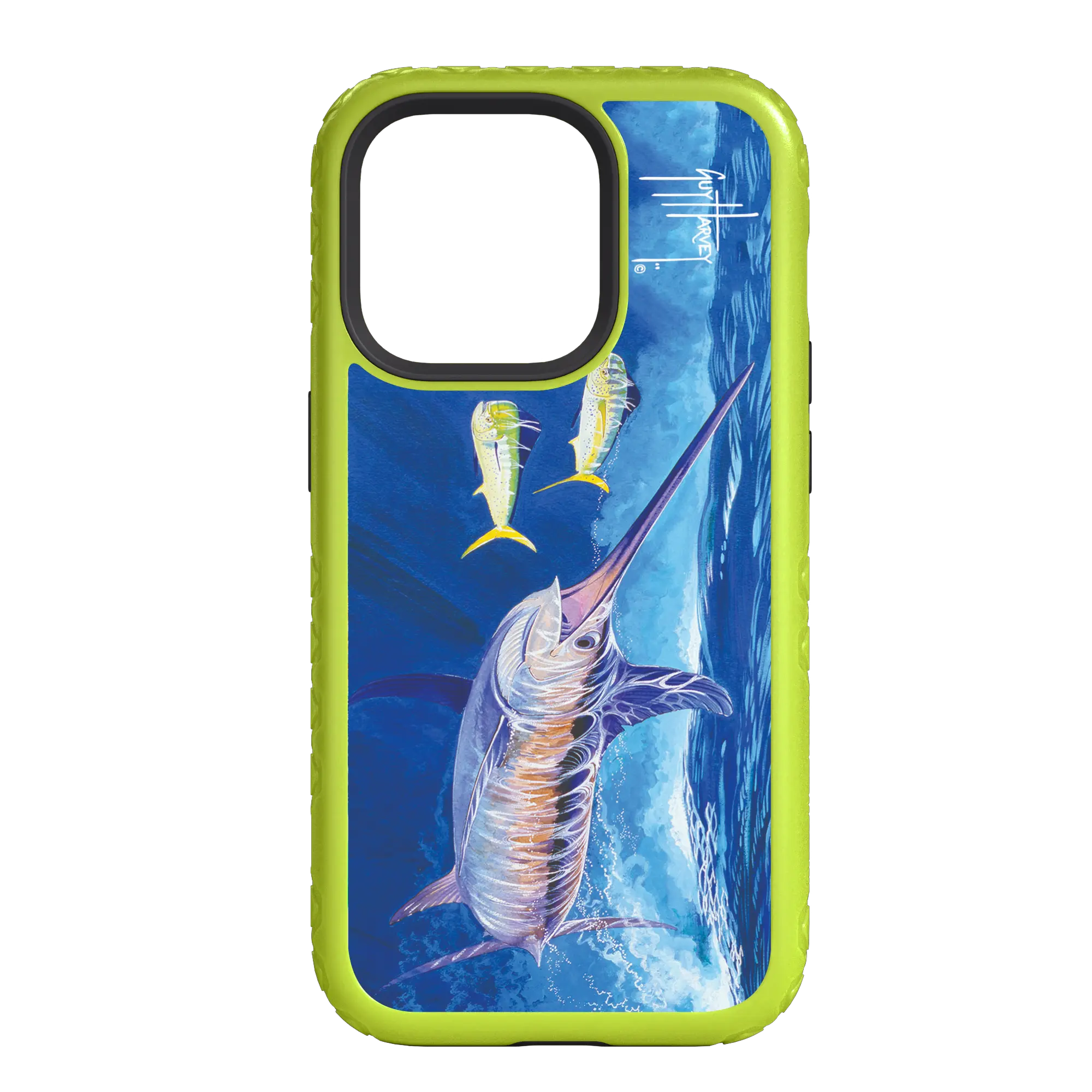 Guy Harvey Fortitude Series for Apple iPhone 14 Pro Max - Bullseye - Custom Case - ElectricLime - cellhelmet