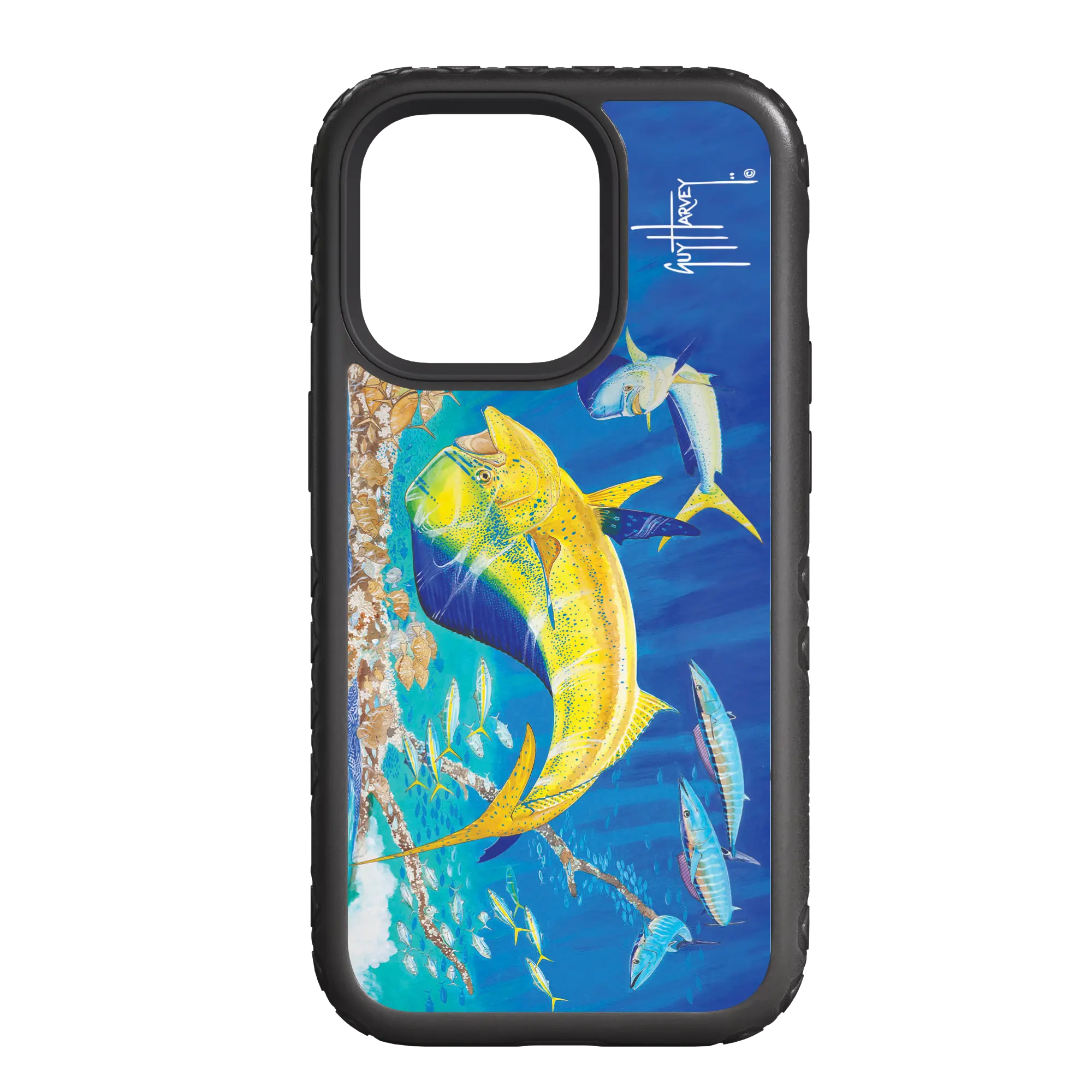 Guy Harvey Fortitude Series for Apple iPhone 14 Pro Max - Dolphin Oasis - Custom Case - OnyxBlack - cellhelmet