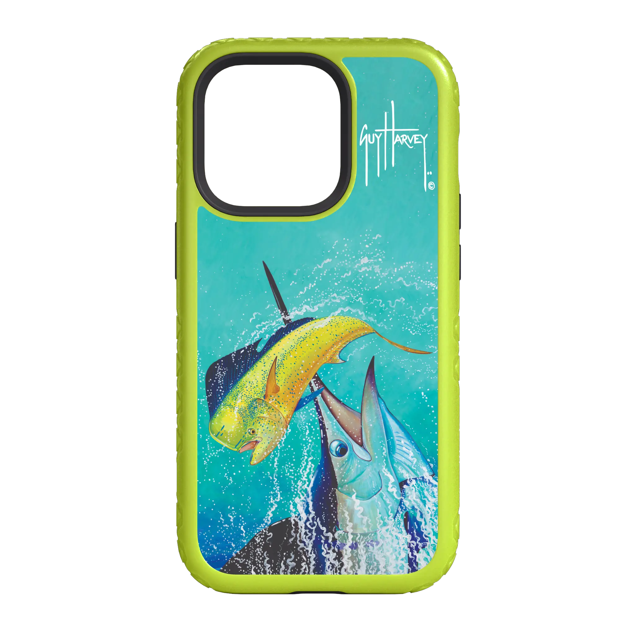 Guy Harvey Fortitude Series for Apple iPhone 14 Pro Max - El Dorado II - Custom Case - ElectricLime - cellhelmet