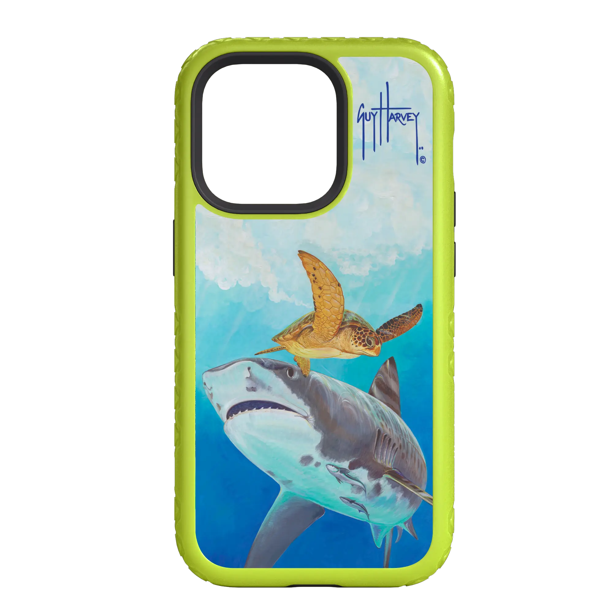 Guy Harvey Fortitude Series for Apple iPhone 14 Pro Max - Eye of the Tiger - Custom Case - ElectricLime - cellhelmet