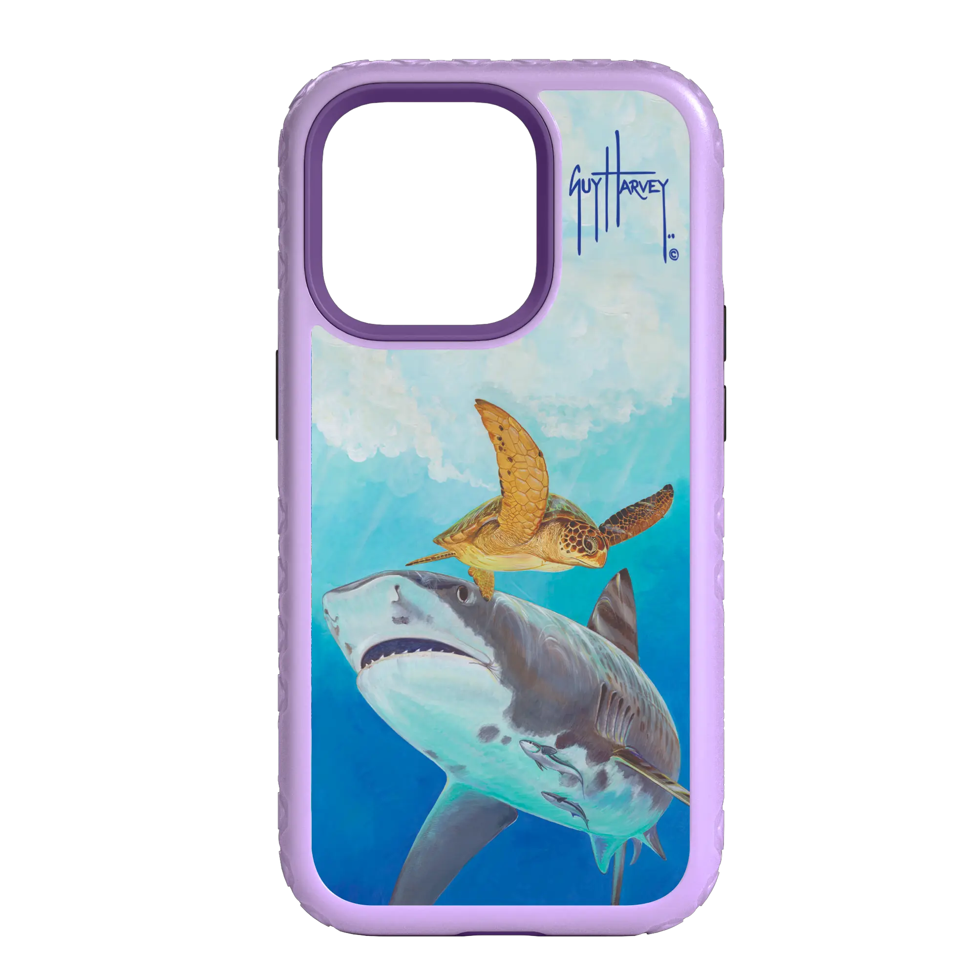 Guy Harvey Fortitude Series for Apple iPhone 14 Pro Max - Eye of the Tiger - Custom Case - LilacBlossomPurple - cellhelmet