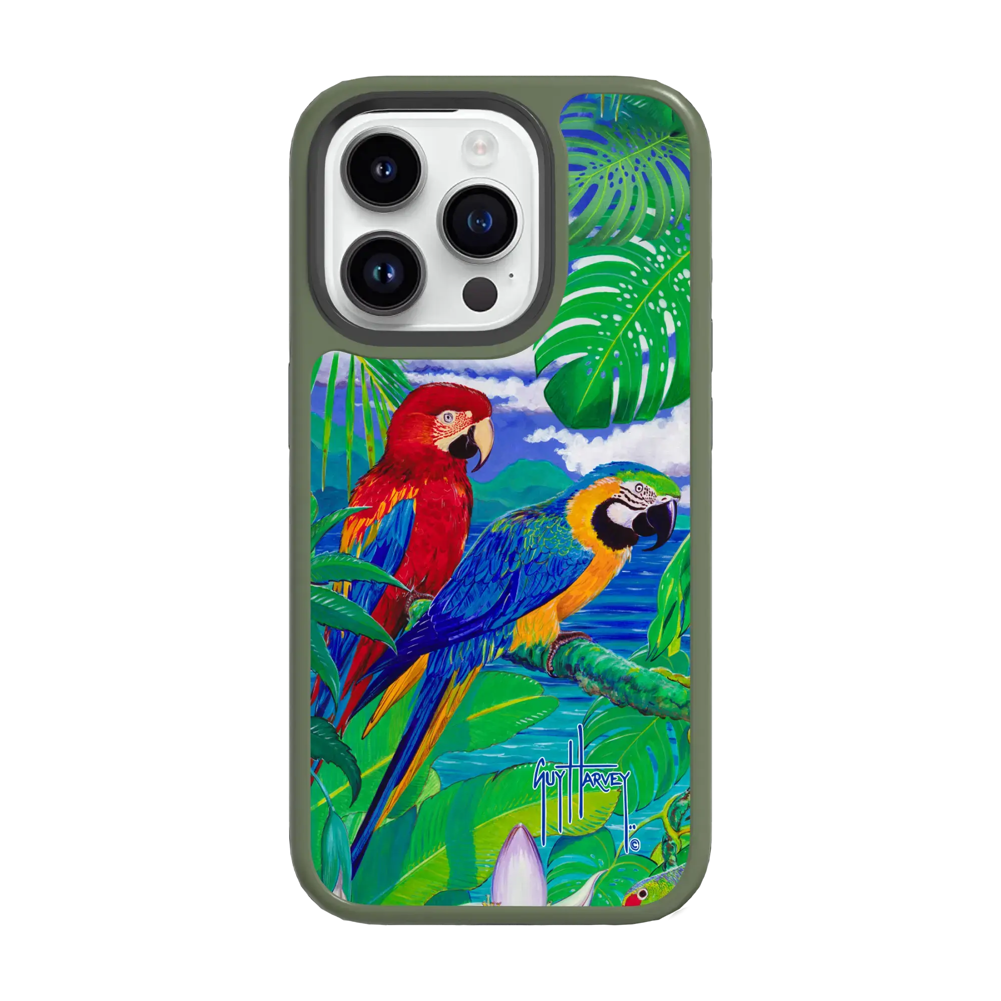 Guy Harvey Fortitude Series for Apple iPhone 15 Pro - Tropical Parrot