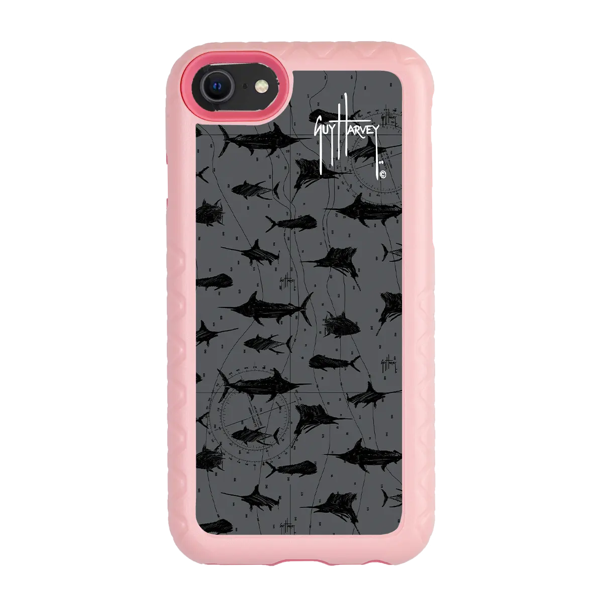 Guy Harvey Fortitude Series for Apple iPhone SE (2020) /6/7/8 - Black Scribbler - Custom Case - PinkMagnolia - cellhelmet