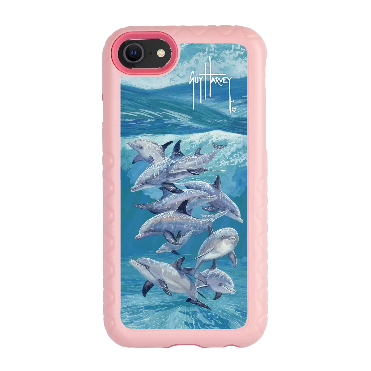 Guy Harvey Fortitude Series for Apple iPhone SE (2020) /6/7/8 - Bottlenose Dolphins - Custom Case - PinkMagnolia - cellhelmet