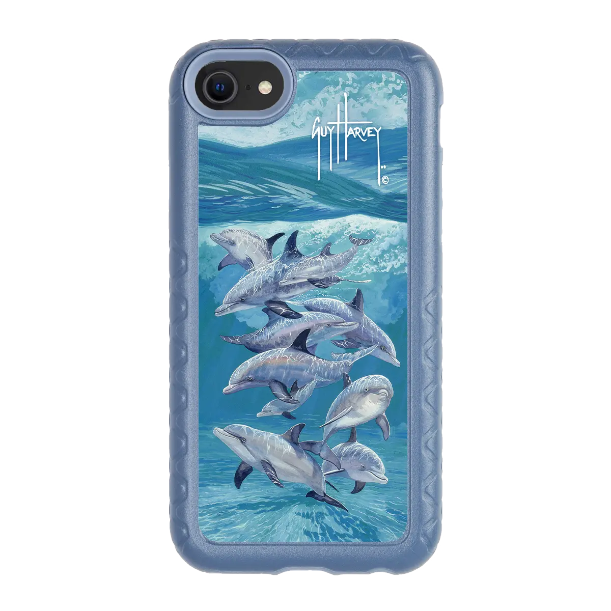 Guy Harvey Fortitude Series for Apple iPhone SE (2020) /6/7/8 - Bottlenose Dolphins - Custom Case - SlateBlue - cellhelmet