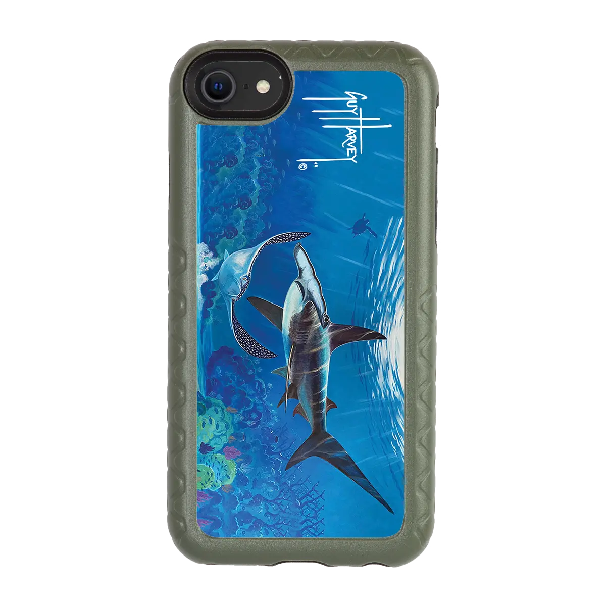 Guy Harvey Fortitude Series for Apple iPhone SE (2020) /6/7/8 - Hammer Down - Custom Case - OliveDrabGreen - cellhelmet