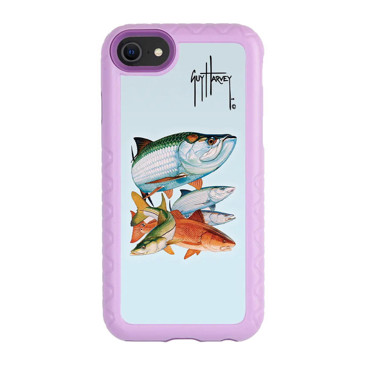 Guy Harvey Fortitude Series for Apple iPhone SE (2020) /6/7/8 - Inshore Collage - Custom Case - LilacBlossom - cellhelmet