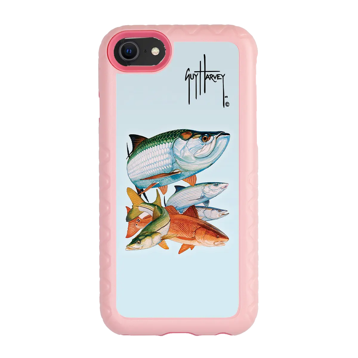 Guy Harvey Fortitude Series for Apple iPhone SE (2020) /6/7/8 - Inshore Collage - Custom Case - PinkMagnolia - cellhelmet