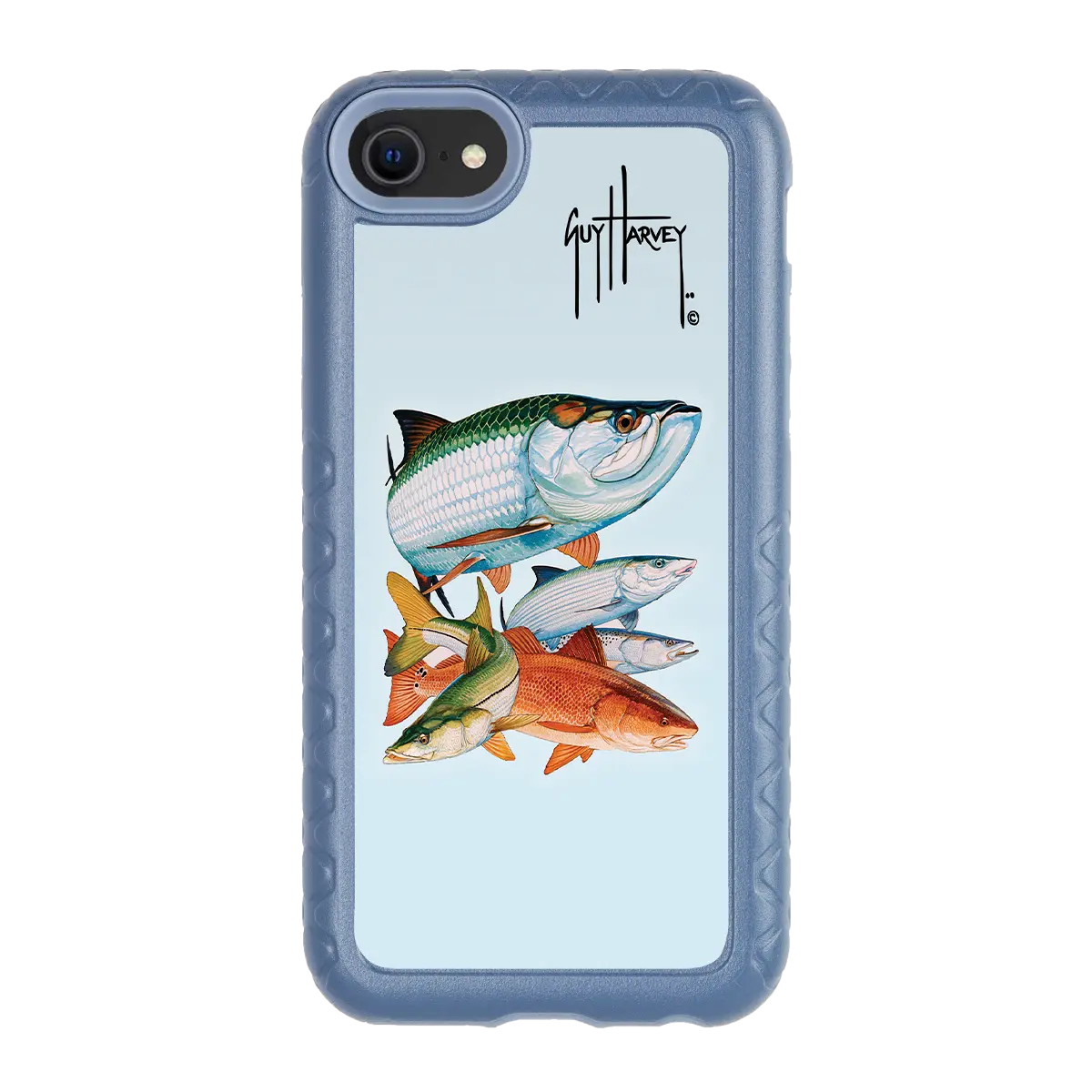 Guy Harvey Fortitude Series for Apple iPhone SE (2020) /6/7/8 - Inshore Collage - Custom Case - SlateBlue - cellhelmet