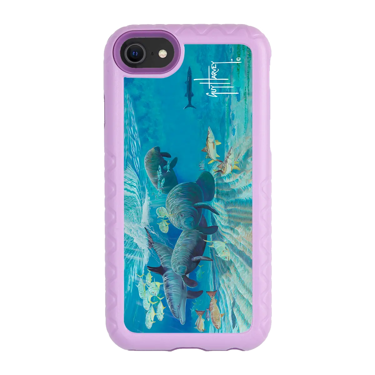 Guy Harvey Fortitude Series for Apple iPhone SE (2020) /6/7/8 - Manatee Pass - Custom Case - LilacBlossom - cellhelmet