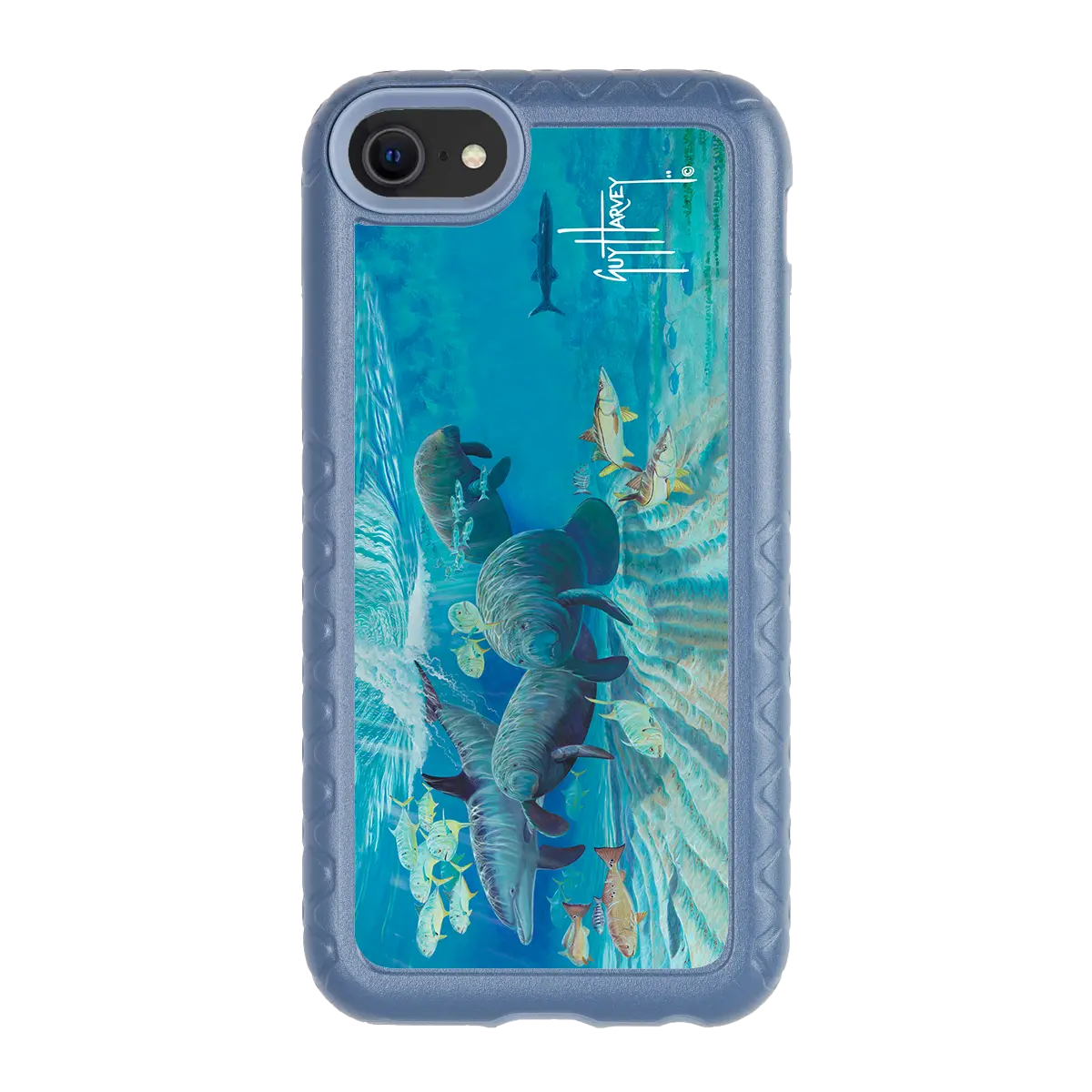 Guy Harvey Fortitude Series for Apple iPhone SE (2020) /6/7/8 - Manatee Pass - Custom Case - SlateBlue - cellhelmet