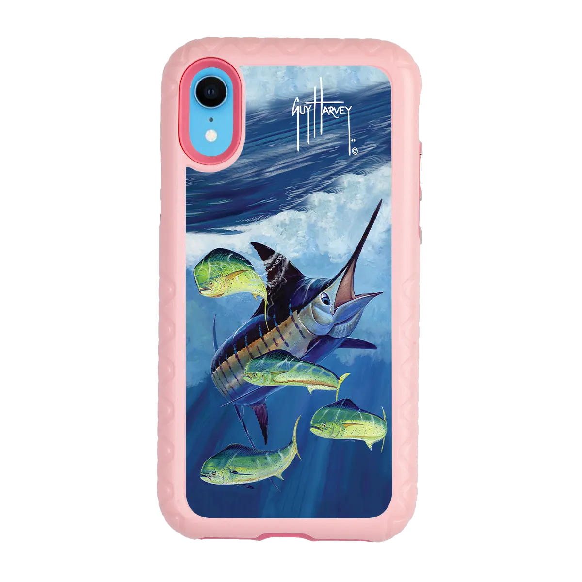 Guy Harvey Fortitude Series for Apple iPhone XR - Four Play - Custom Case - PinkMagnolia - cellhelmet