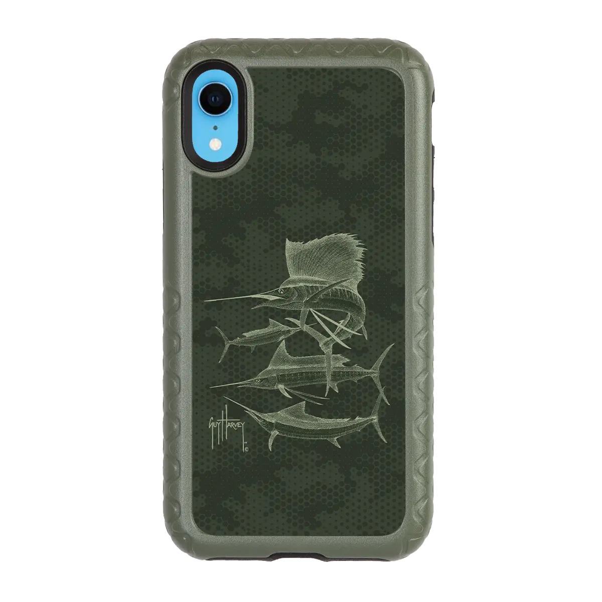 Guy Harvey Fortitude Series for Apple iPhone XR - Green Camo - Custom Case - OliveDrabGreen - cellhelmet