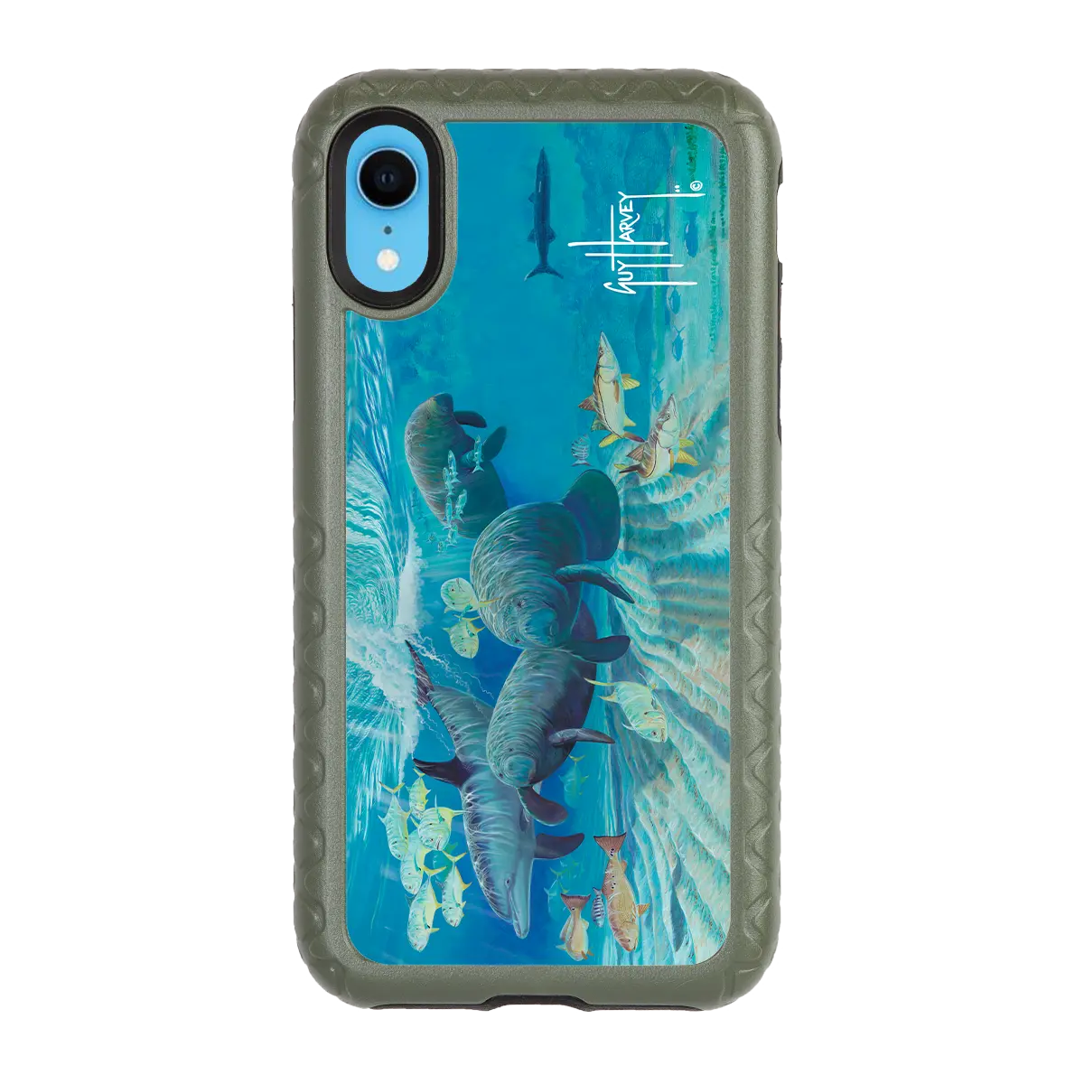 Guy Harvey Fortitude Series for Apple iPhone XR - Manatee Pass - Custom Case - OliveDrabGreen - cellhelmet