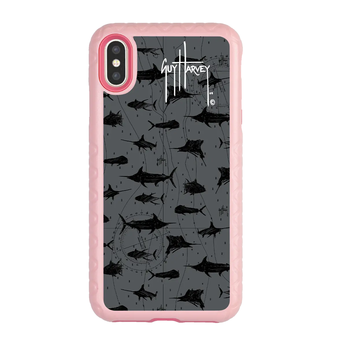 Guy Harvey Fortitude Series for Apple iPhone XS Max - Black Scribbler - Custom Case - PinkMagnolia - cellhelmet