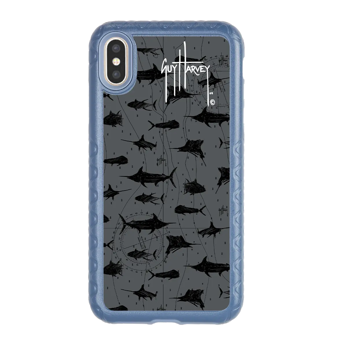 Guy Harvey Fortitude Series for Apple iPhone XS Max - Black Scribbler - Custom Case - SlateBlue - cellhelmet