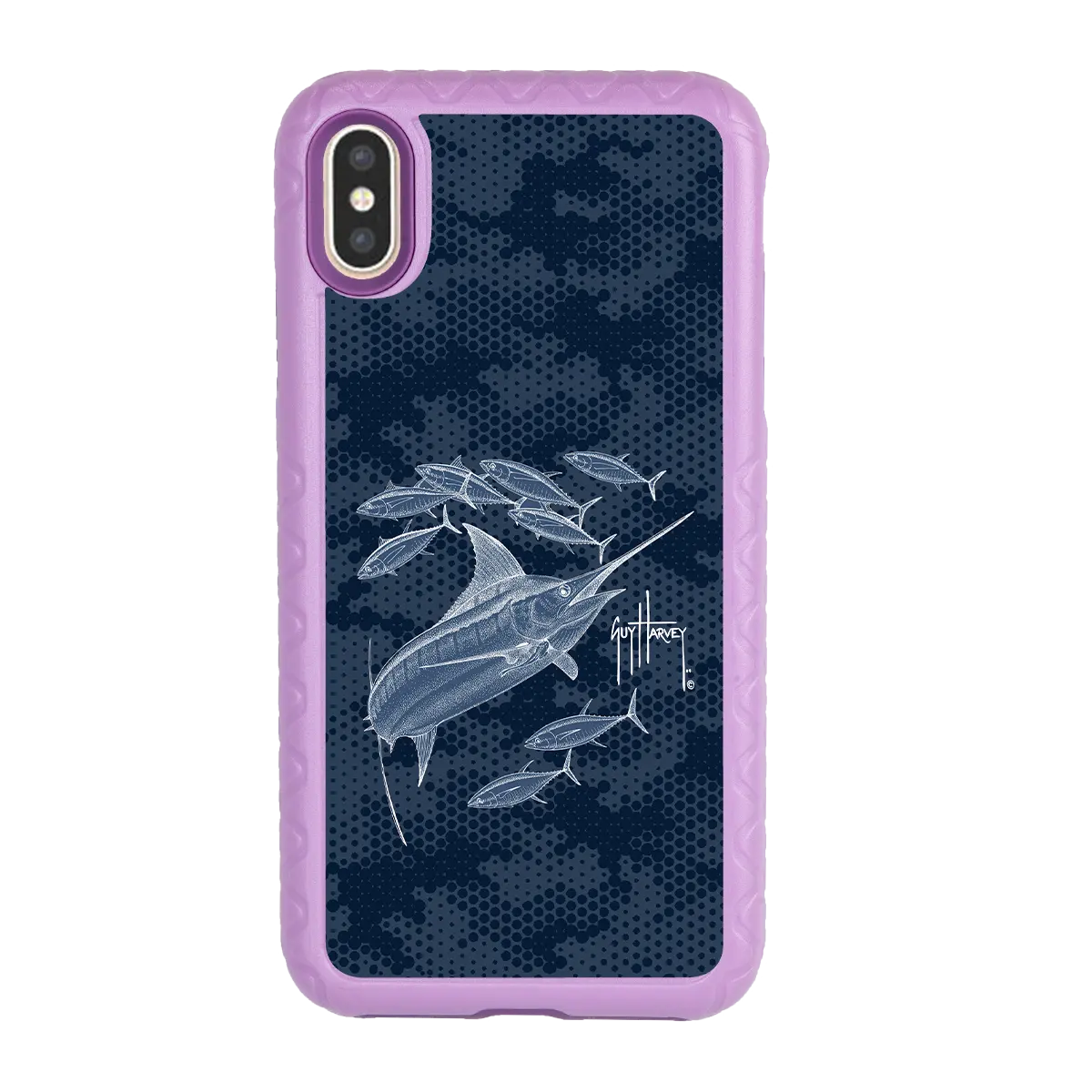 Guy Harvey Fortitude Series for Apple iPhone XS/X - Blue Camo - Custom Case - LilacBlossom - cellhelmet