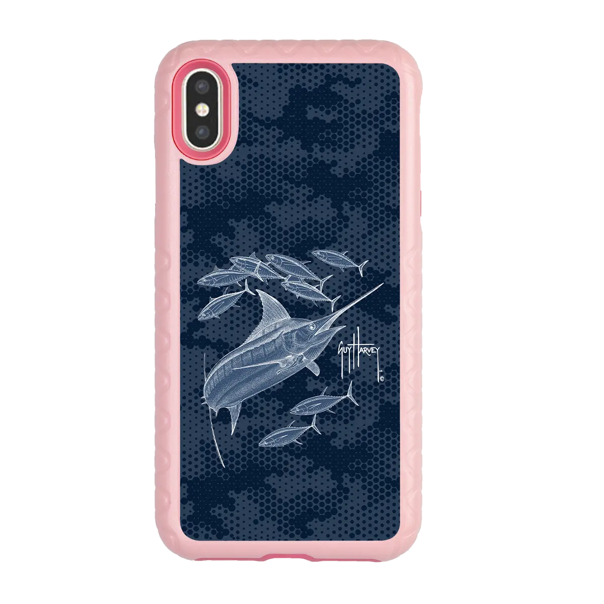 Guy Harvey Fortitude Series for Apple iPhone XS/X - Blue Camo - Custom Case - PinkMagnolia - cellhelmet