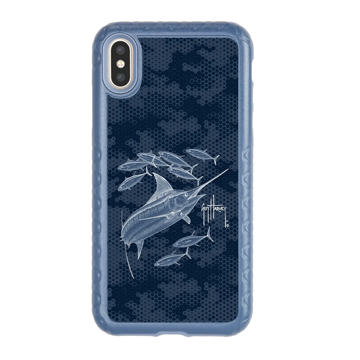 Guy Harvey Fortitude Series for Apple iPhone XS/X - Blue Camo - Custom Case - SlateBlue - cellhelmet