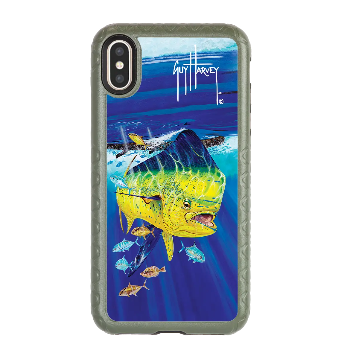 Guy Harvey Fortitude Series for Apple iPhone XS/X - Golden Prize - Custom Case - OliveDrabGreen - cellhelmet