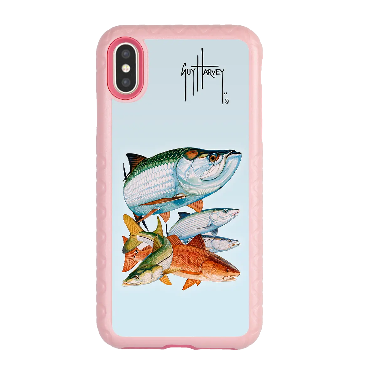 Guy Harvey Fortitude Series for Apple iPhone XS/X - Inshore Collage - Custom Case - PinkMagnolia - cellhelmet