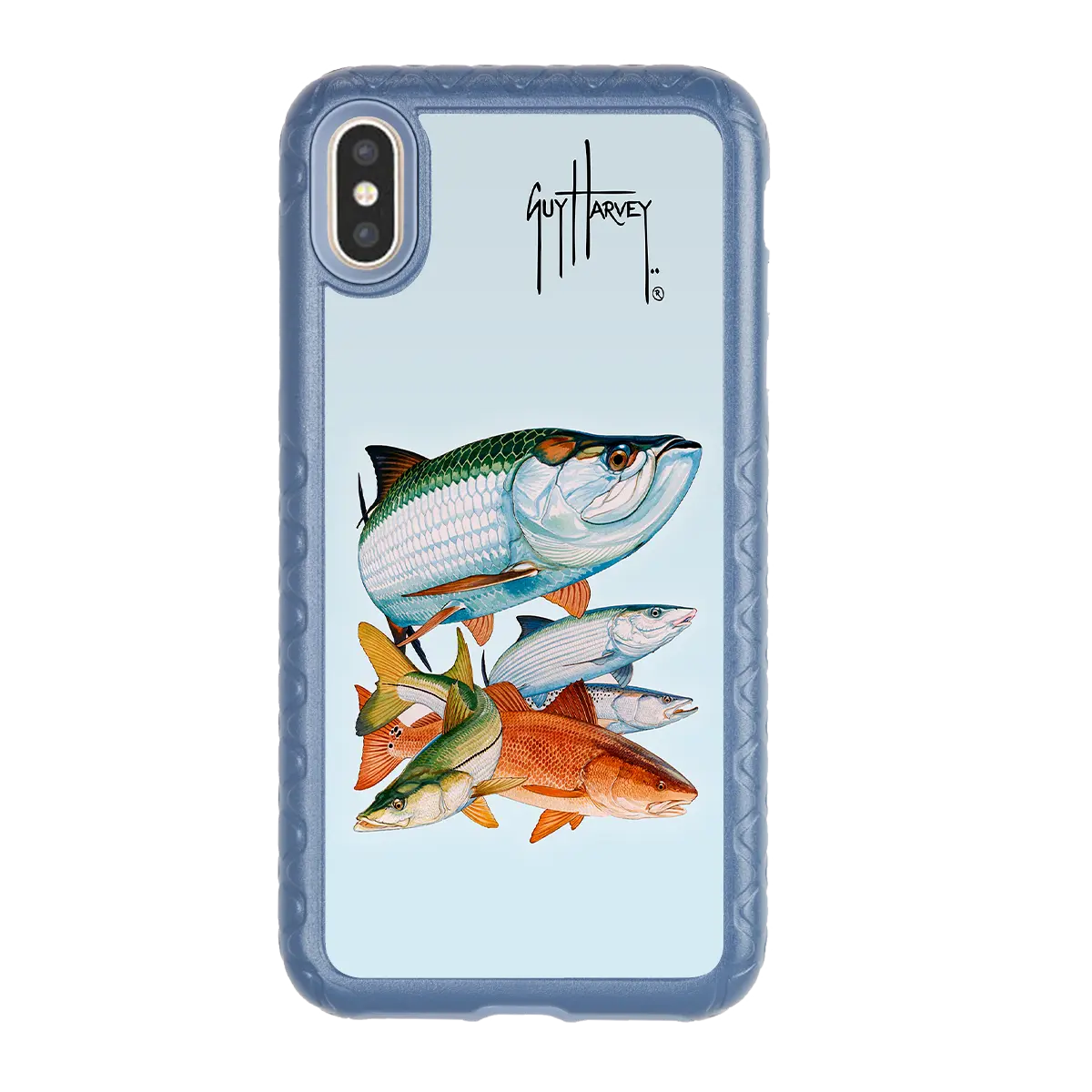 Guy Harvey Fortitude Series for Apple iPhone XS/X - Inshore Collage - Custom Case - SlateBlue - cellhelmet