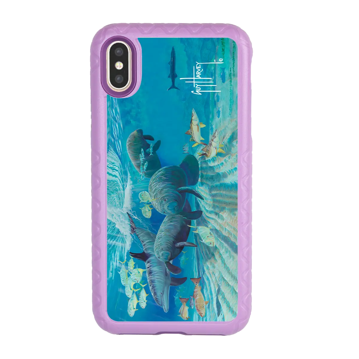 Guy Harvey Fortitude Series for Apple iPhone XS/X - Manatee Pass - Custom Case - LilacBlossom - cellhelmet