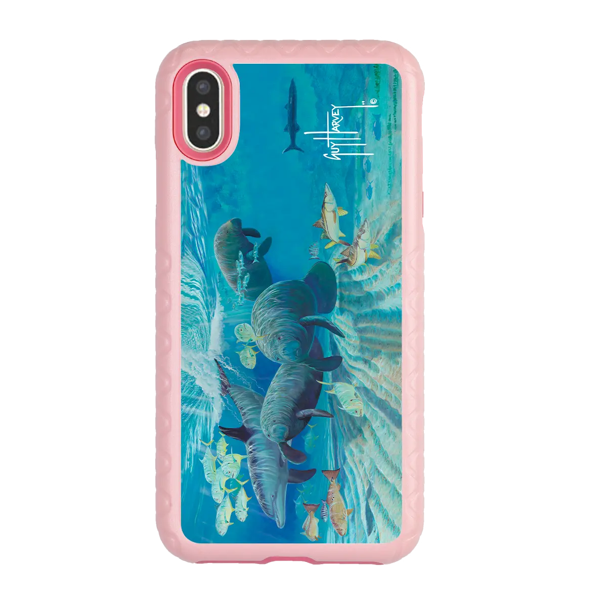 Guy Harvey Fortitude Series for Apple iPhone XS/X - Manatee Pass - Custom Case - PinkMagnolia - cellhelmet