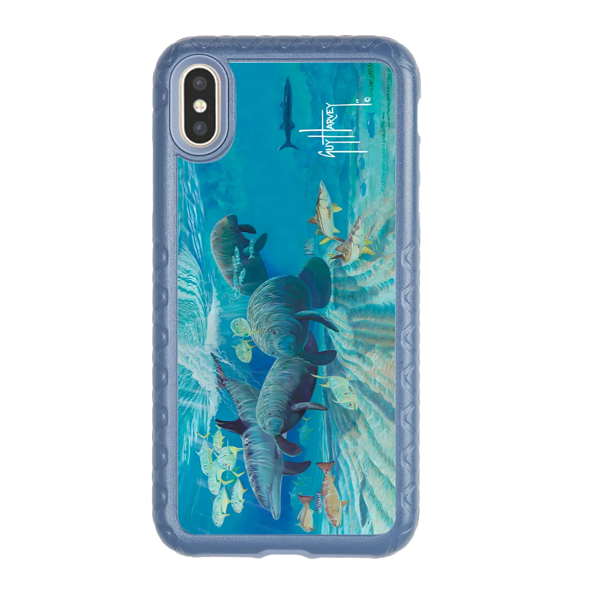 Guy Harvey Fortitude Series for Apple iPhone XS/X - Manatee Pass - Custom Case - SlateBlue - cellhelmet