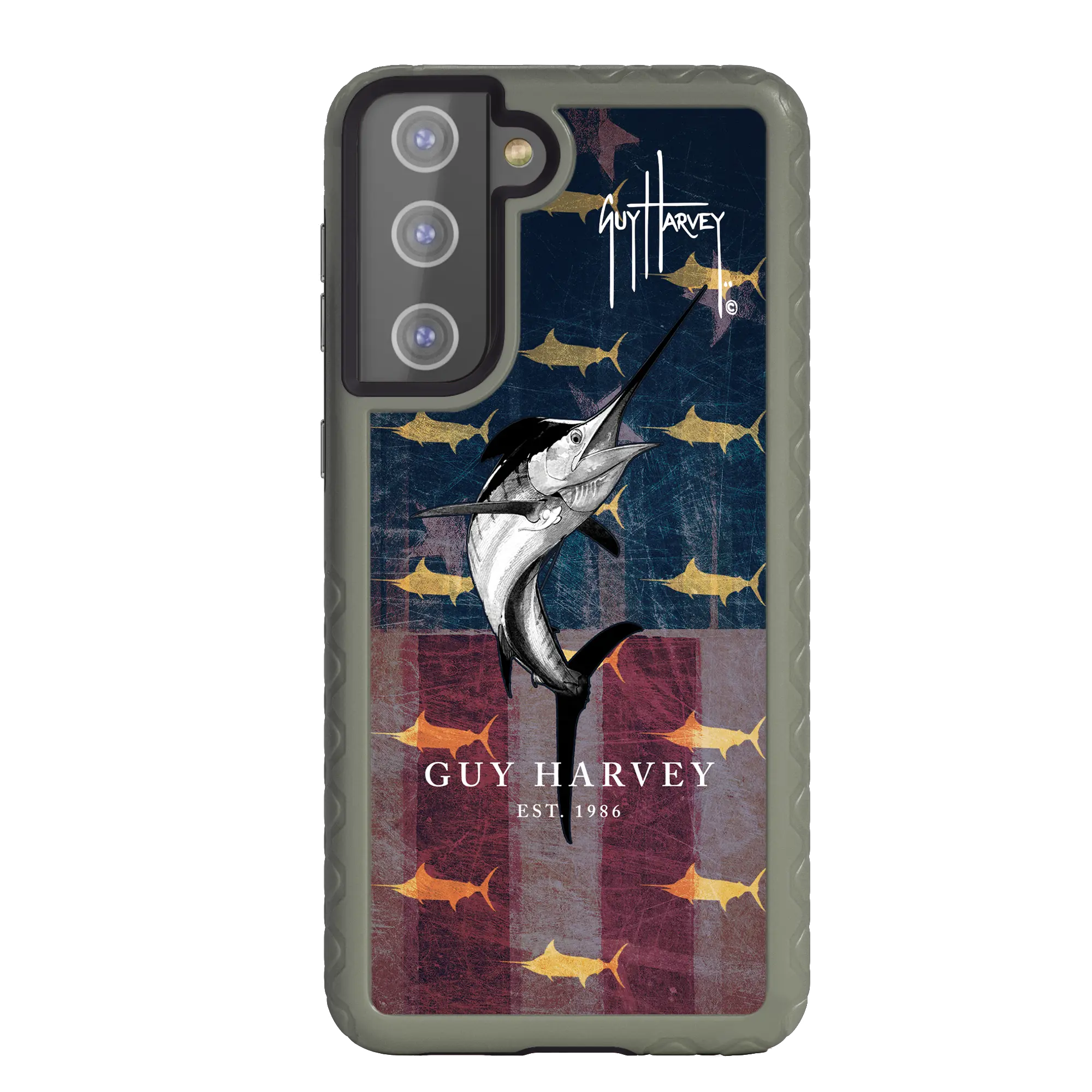 Guy Harvey Fortitude Series for Samsung Galaxy S21 - American Marlin - Custom Case - OliveDrabGreen - cellhelmet