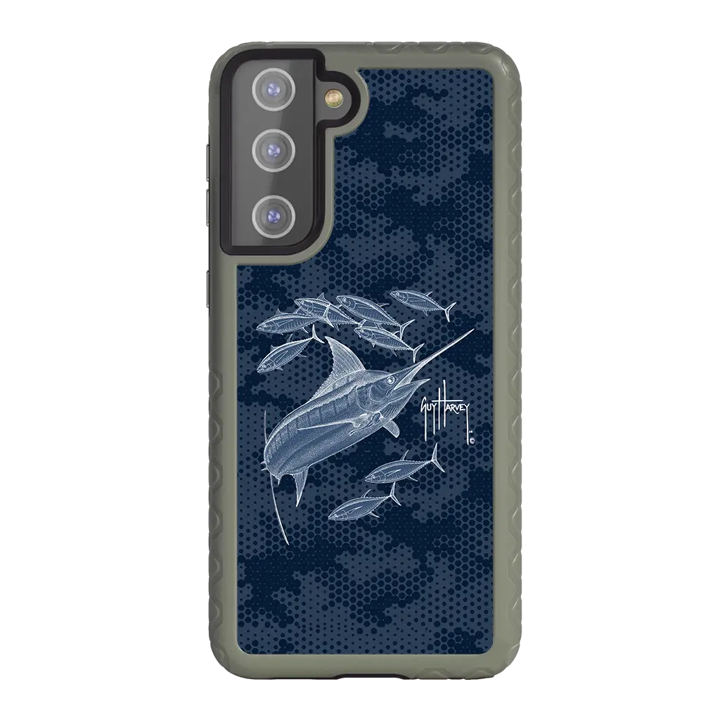 Guy Harvey Fortitude Series for Samsung Galaxy S21 - Blue Camo - Custom Case - OliveDrabGreen - cellhelmet