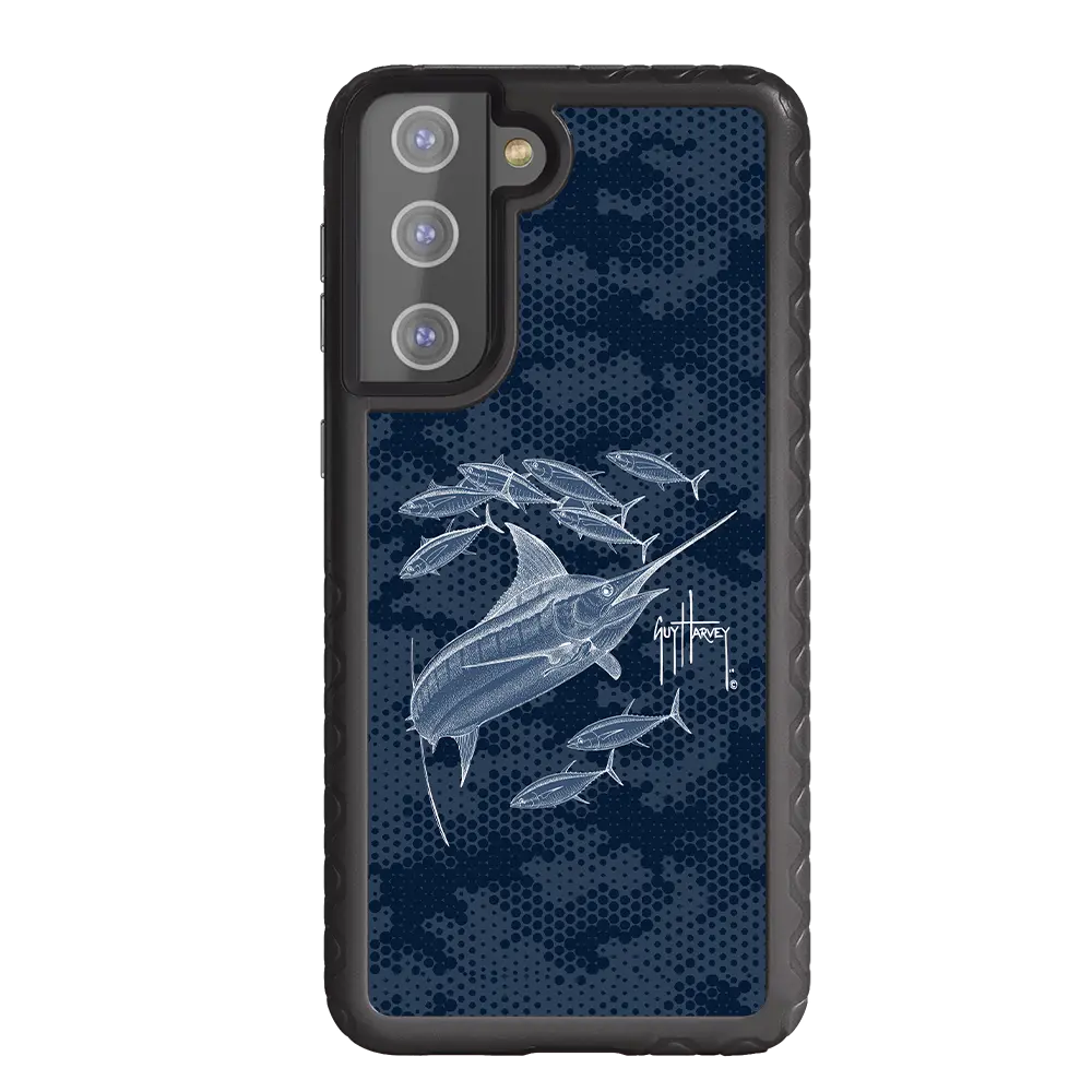 Guy Harvey Fortitude Series for Samsung Galaxy S21 - Blue Camo - Custom Case - OnyxBlack - cellhelmet