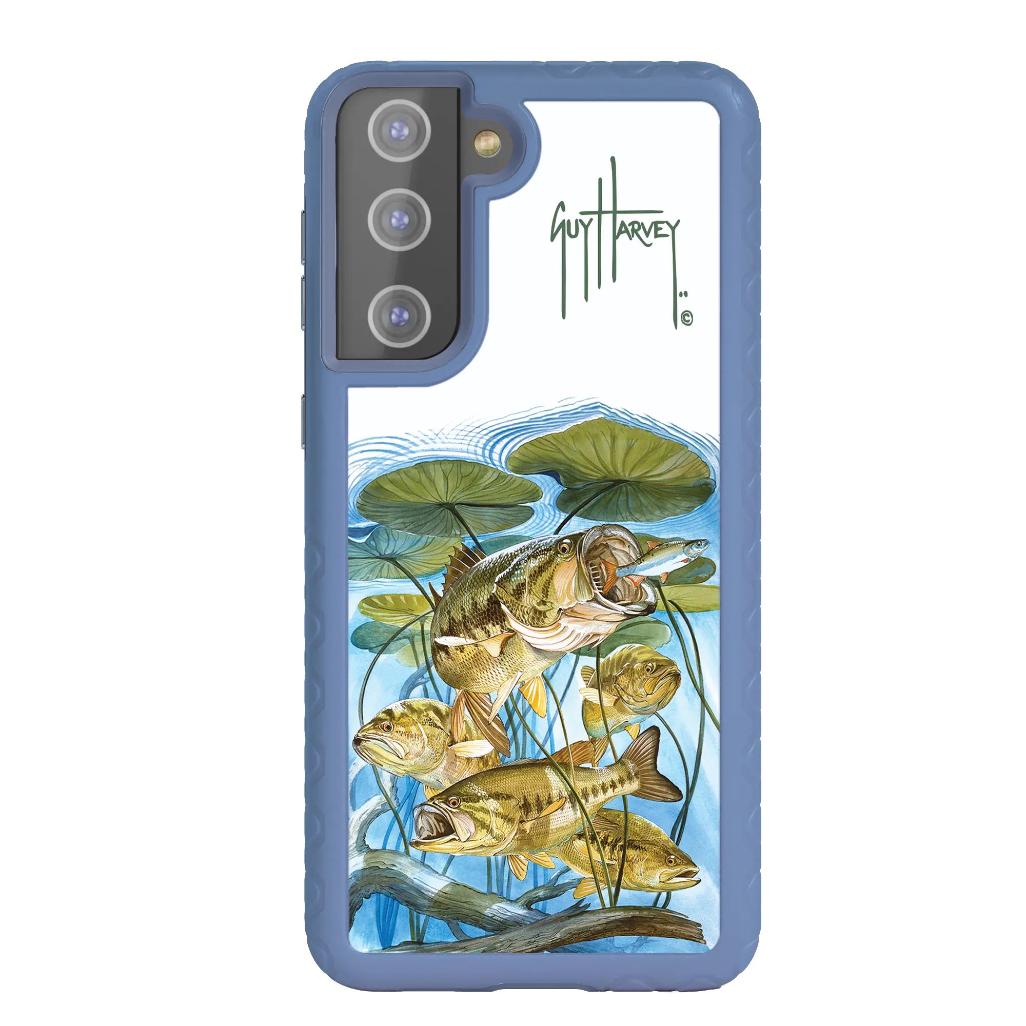 Guy Harvey Fortitude Series for Samsung Galaxy S21 - Five Largemouth Under Lilypads - Custom Case - SlateBlue - cellhelmet