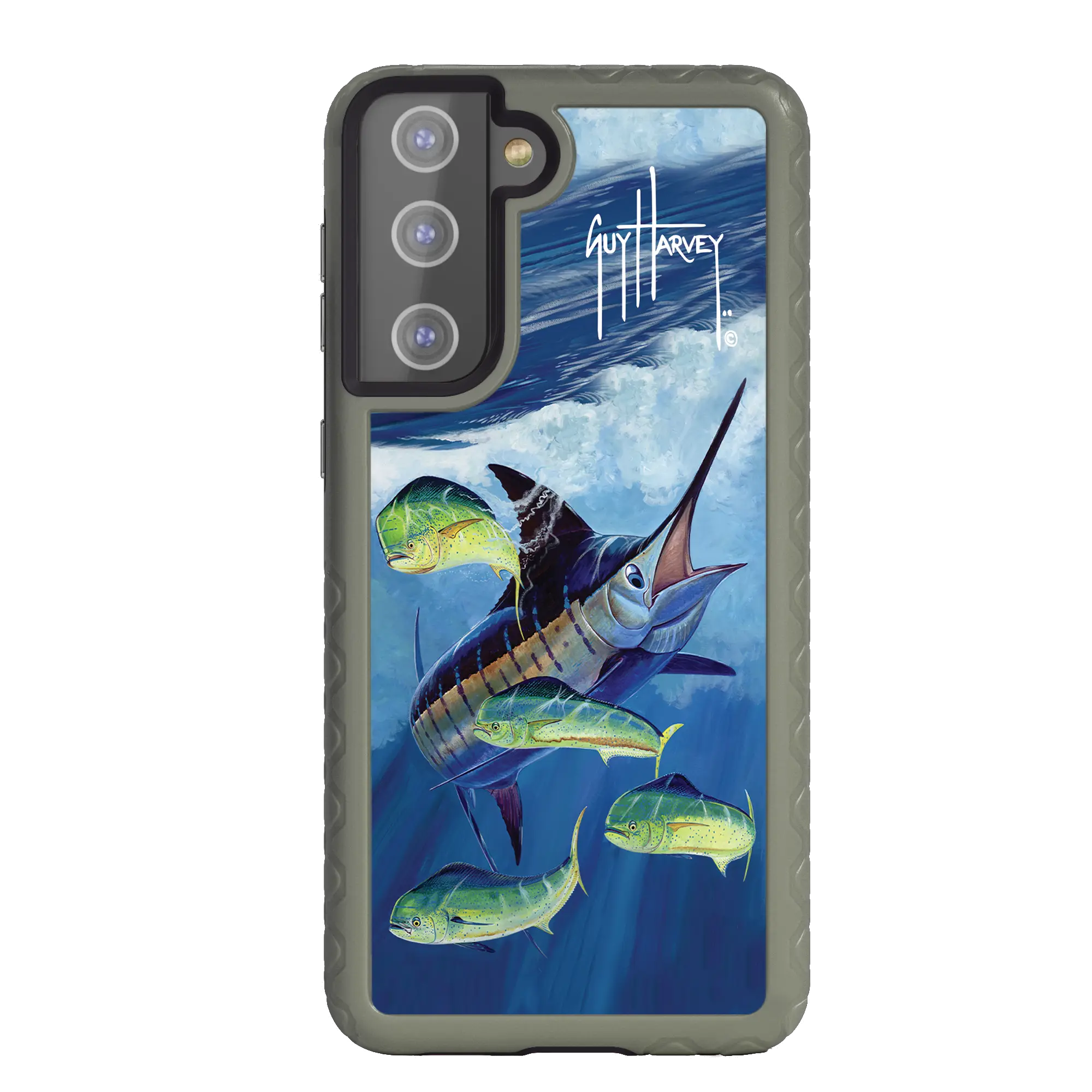 Guy Harvey Fortitude Series for Samsung Galaxy S21 - Four Play - Custom Case - OliveDrabGreen - cellhelmet