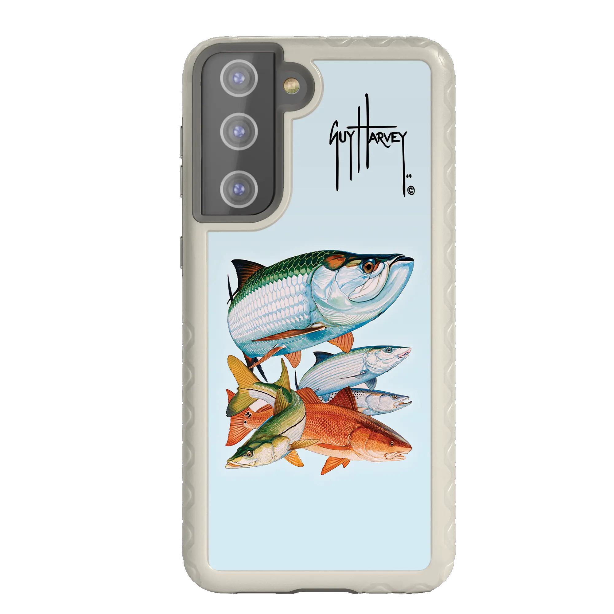 Guy Harvey Fortitude Series for Samsung Galaxy S21 - Inshore Collage - Custom Case - Gray - cellhelmet