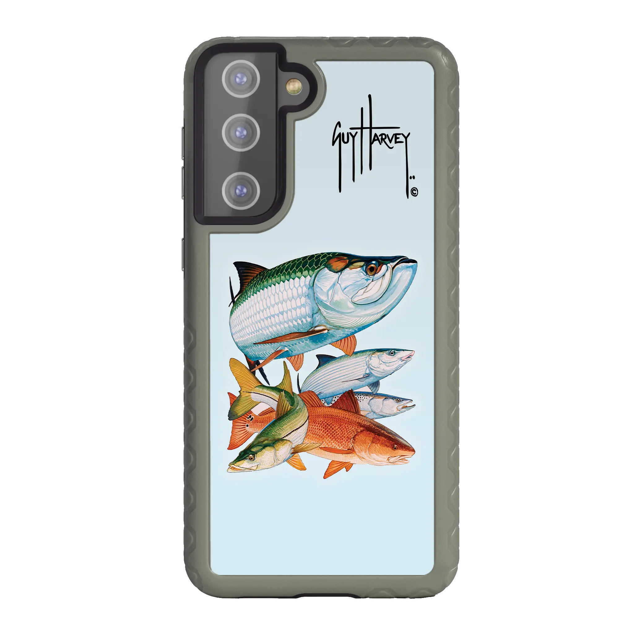 Guy Harvey Fortitude Series for Samsung Galaxy S21 - Inshore Collage - Custom Case - OliveDrabGreen - cellhelmet