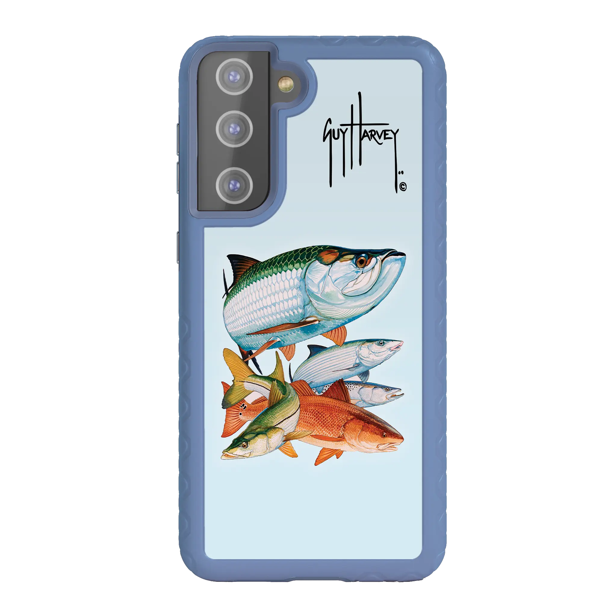 Guy Harvey Fortitude Series for Samsung Galaxy S21 - Inshore Collage - Custom Case - SlateBlue - cellhelmet