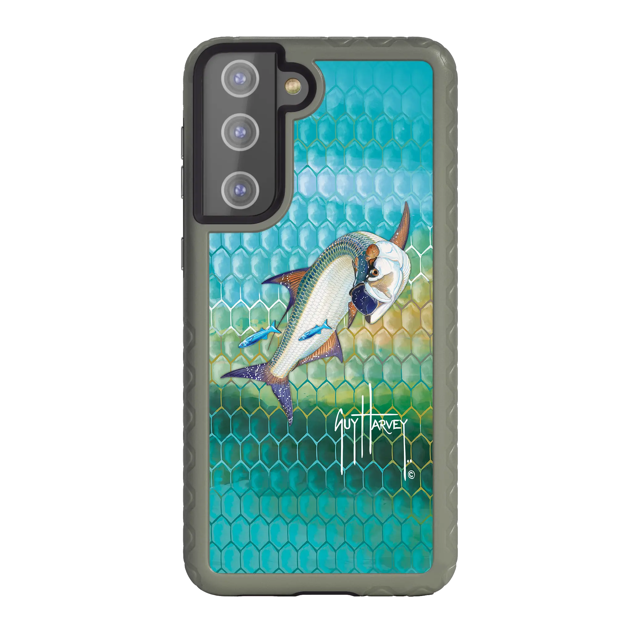 Guy Harvey Fortitude Series for Samsung Galaxy S21 Plus - Tarpon Skin - Custom Case - OliveDrabGreen - cellhelmet