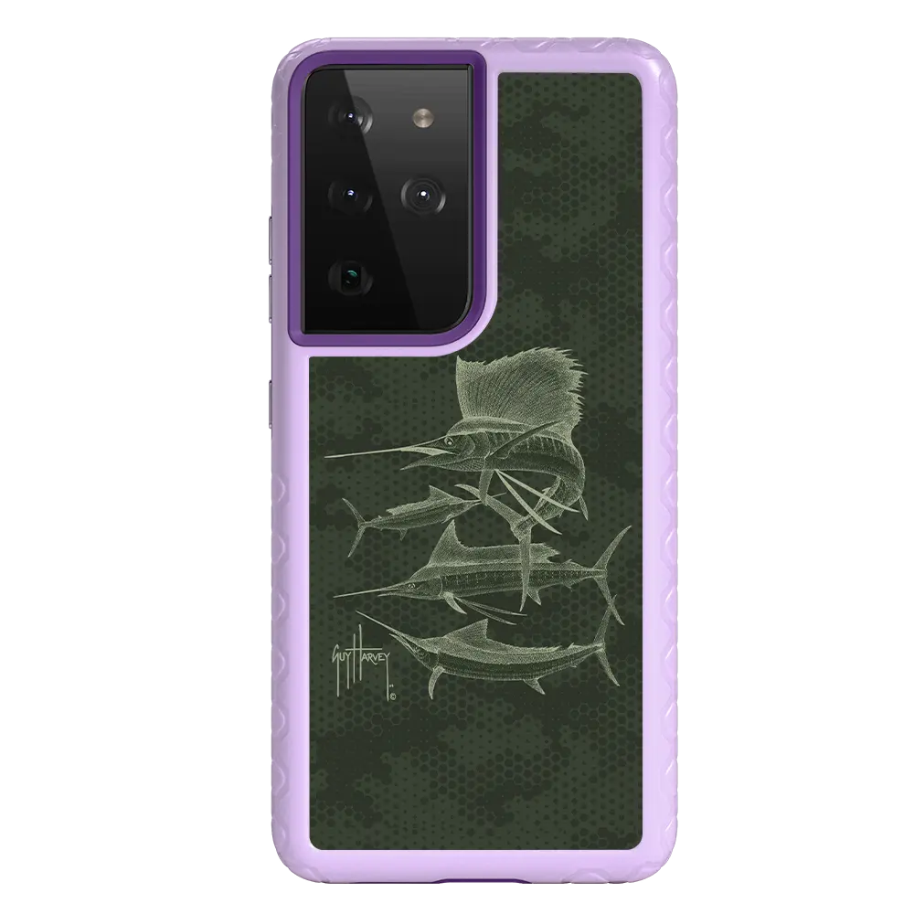 Guy Harvey Fortitude Series for Samsung Galaxy S21 Ultra - Green Camo - Custom Case - LilacBlossom - cellhelmet