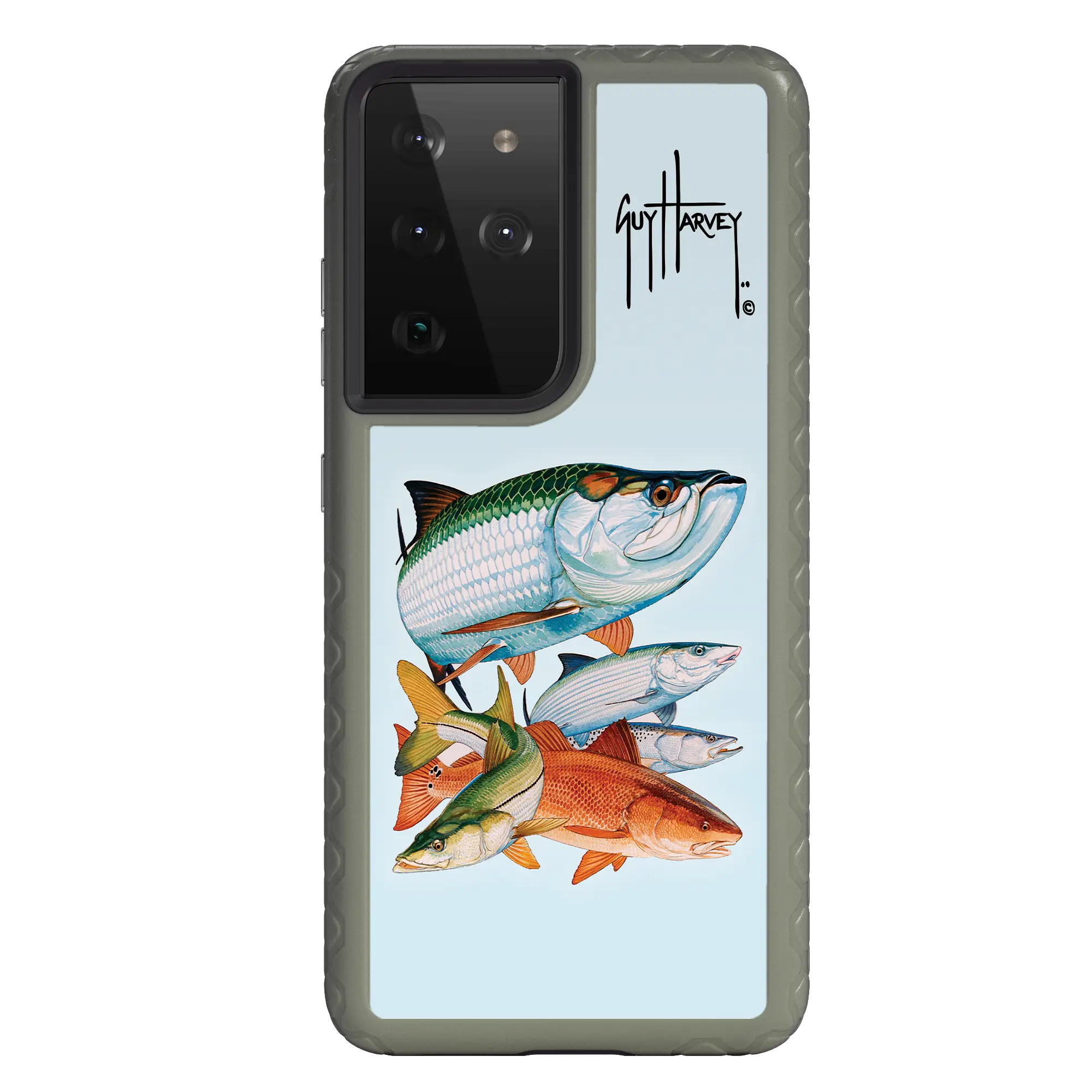 Guy Harvey Fortitude Series for Samsung Galaxy S21 Ultra - Inshore Collage - Custom Case - OliveDrabGreen - cellhelmet