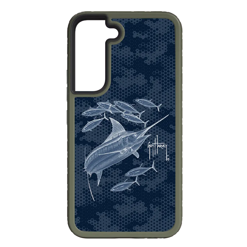 Guy Harvey Fortitude Series for Samsung Galaxy S22 - Blue Camo - Custom Case - OliveDrabGreen - cellhelmet