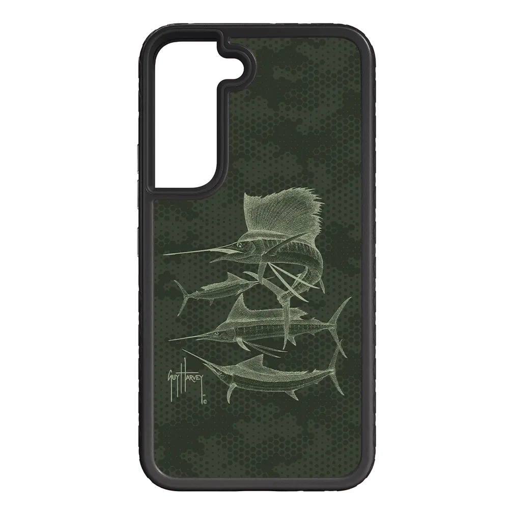 Guy Harvey Fortitude Series for Samsung Galaxy S22 - Green Camo - Custom Case - OnyxBlack - cellhelmet