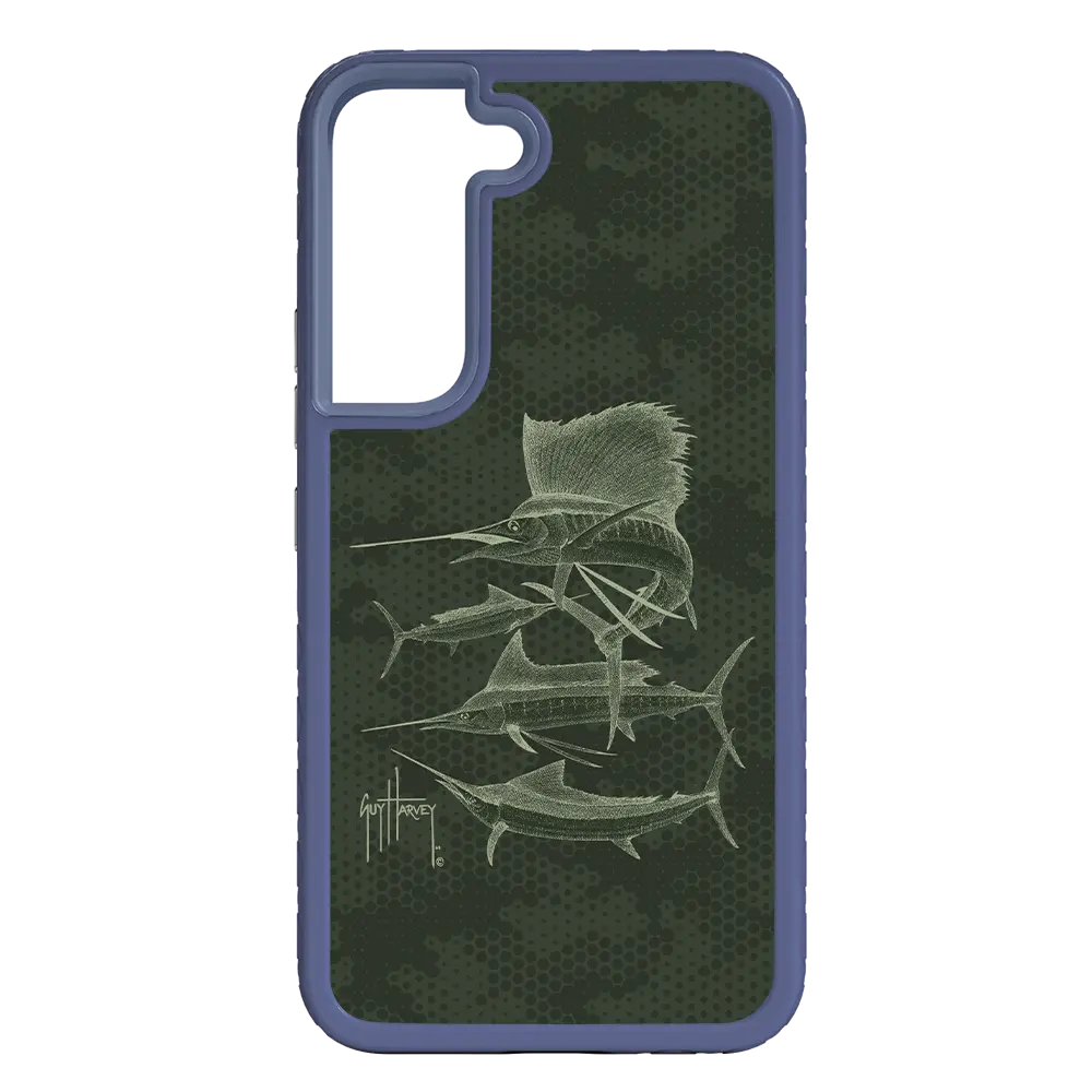 Guy Harvey Fortitude Series for Samsung Galaxy S22 - Green Camo - Custom Case - SlateBlue - cellhelmet