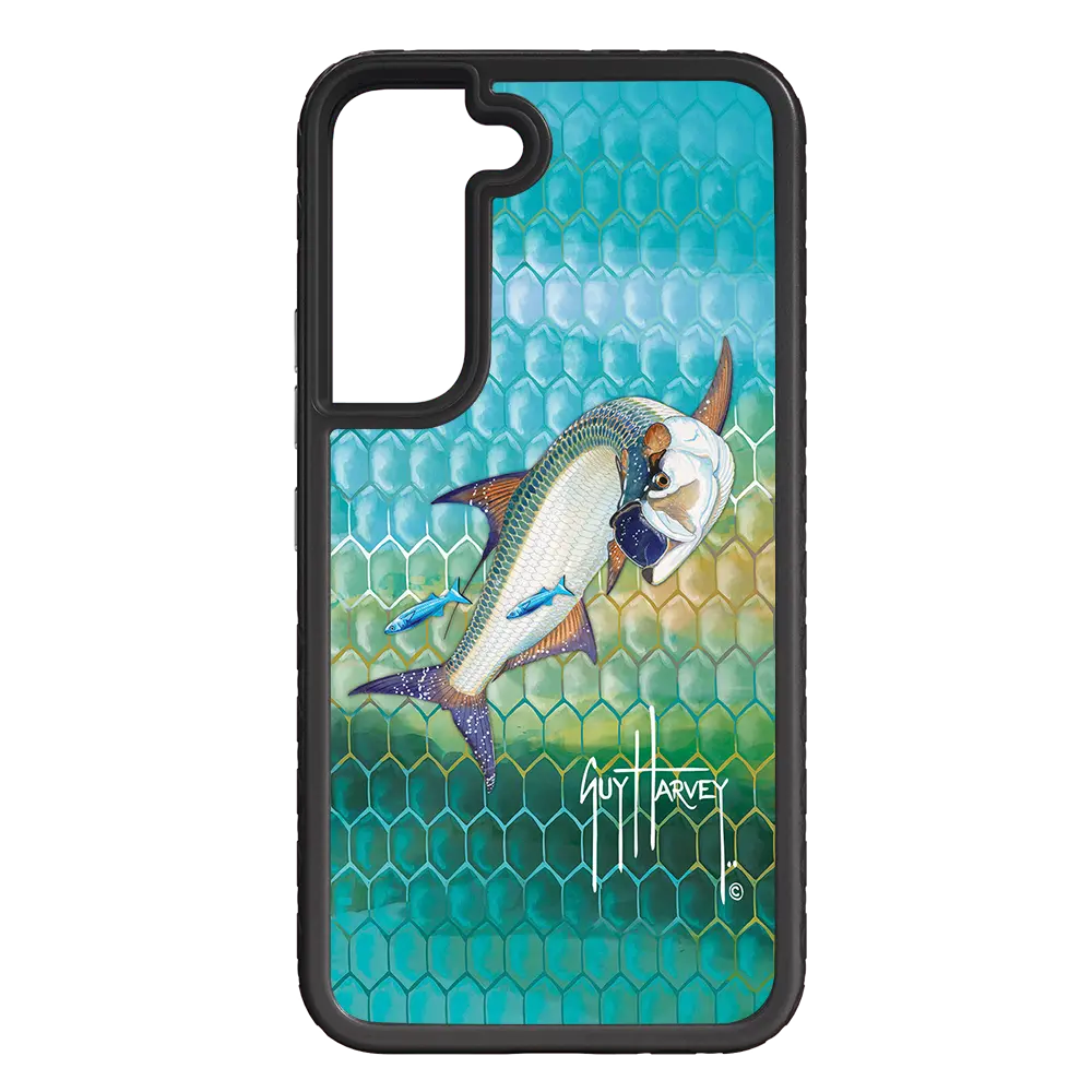 Guy Harvey Fortitude Series for Samsung Galaxy S22 - Tarpon Skin - Custom Case - OnyxBlack - cellhelmet