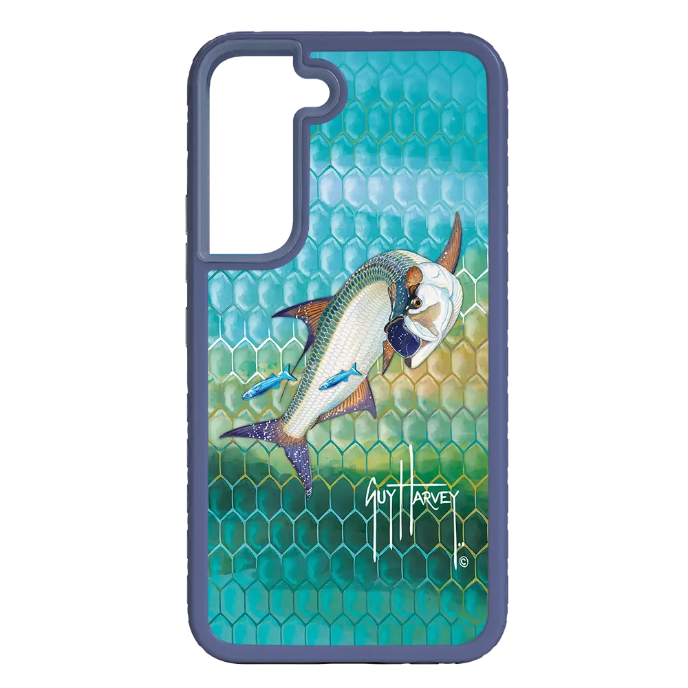 Guy Harvey Fortitude Series for Samsung Galaxy S22 - Tarpon Skin - Custom Case - SlateBlue - cellhelmet