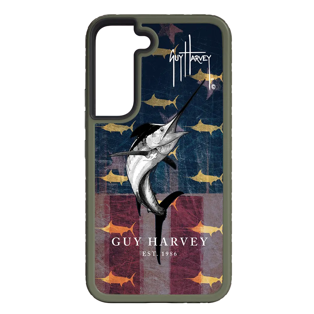 Guy Harvey Fortitude Series for Samsung Galaxy S22 Plus - American Marlin - Custom Case - OliveDrabGreen - cellhelmet