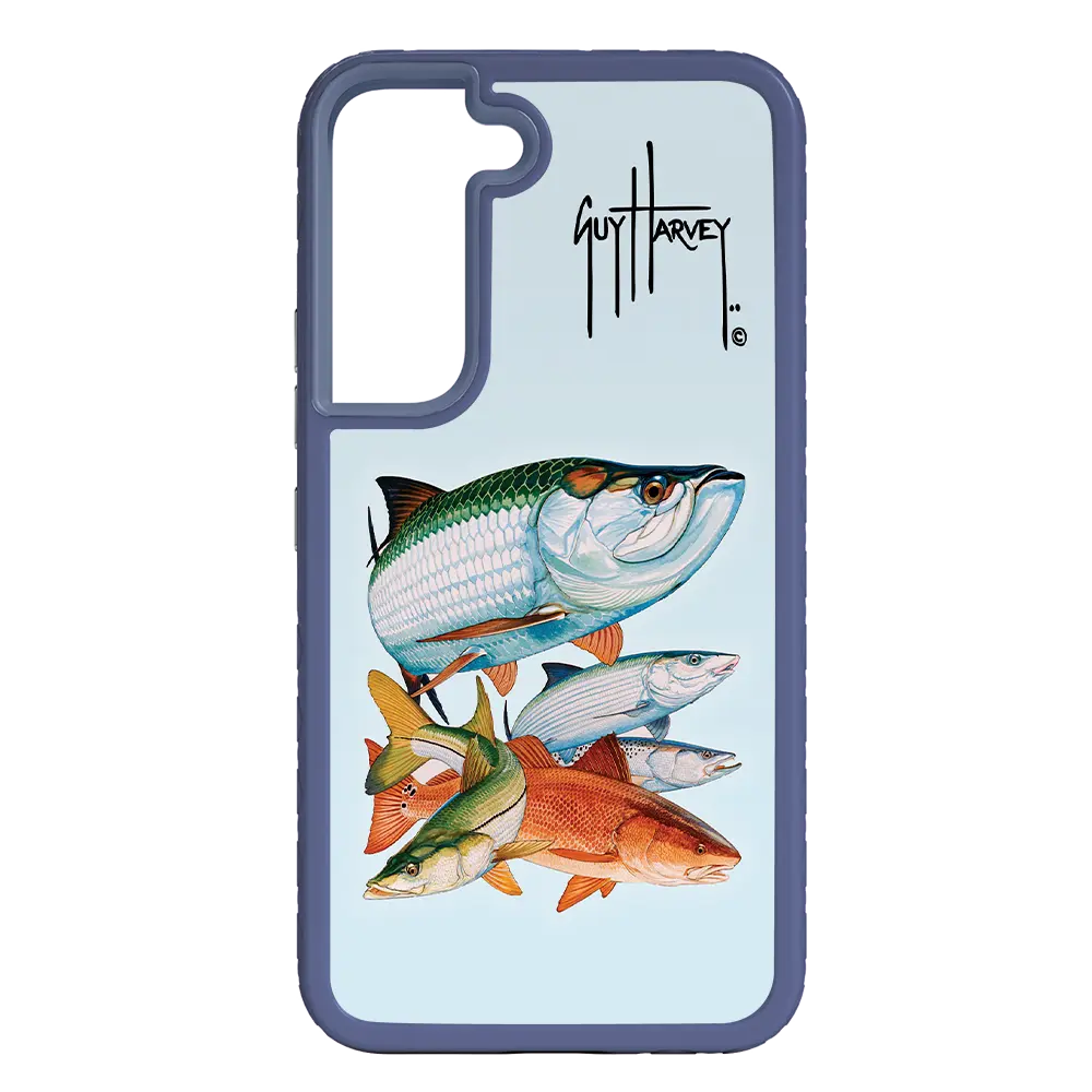 Guy Harvey Fortitude Series for Samsung Galaxy S22 Plus - Inshore Collage - Custom Case - SlateBlue - cellhelmet