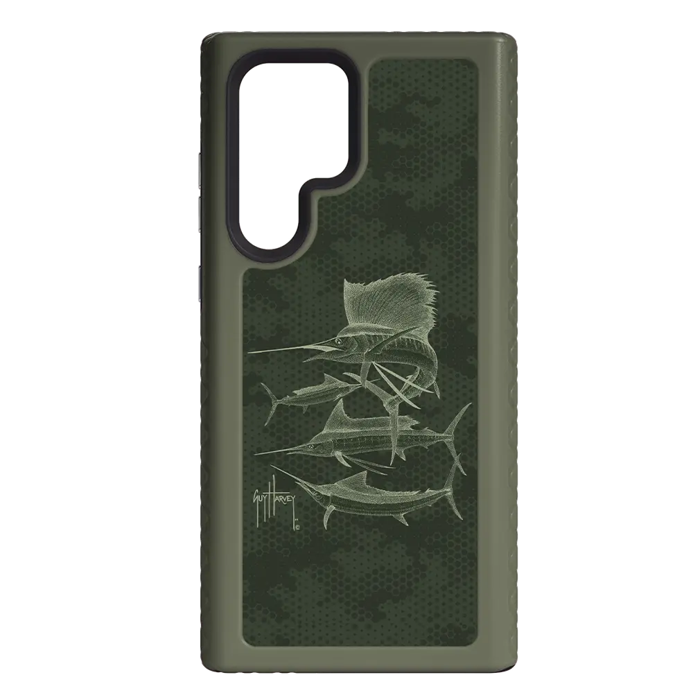 Guy Harvey Fortitude Series for Samsung Galaxy S22 Ultra - Green Camo - Custom Case - OliveDrabGreen - cellhelmet