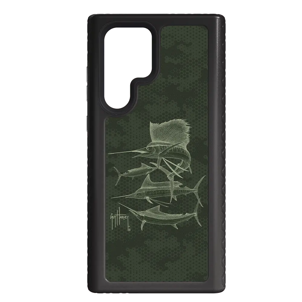 Guy Harvey Fortitude Series for Samsung Galaxy S22 Ultra - Green Camo - Custom Case - OnyxBlack - cellhelmet